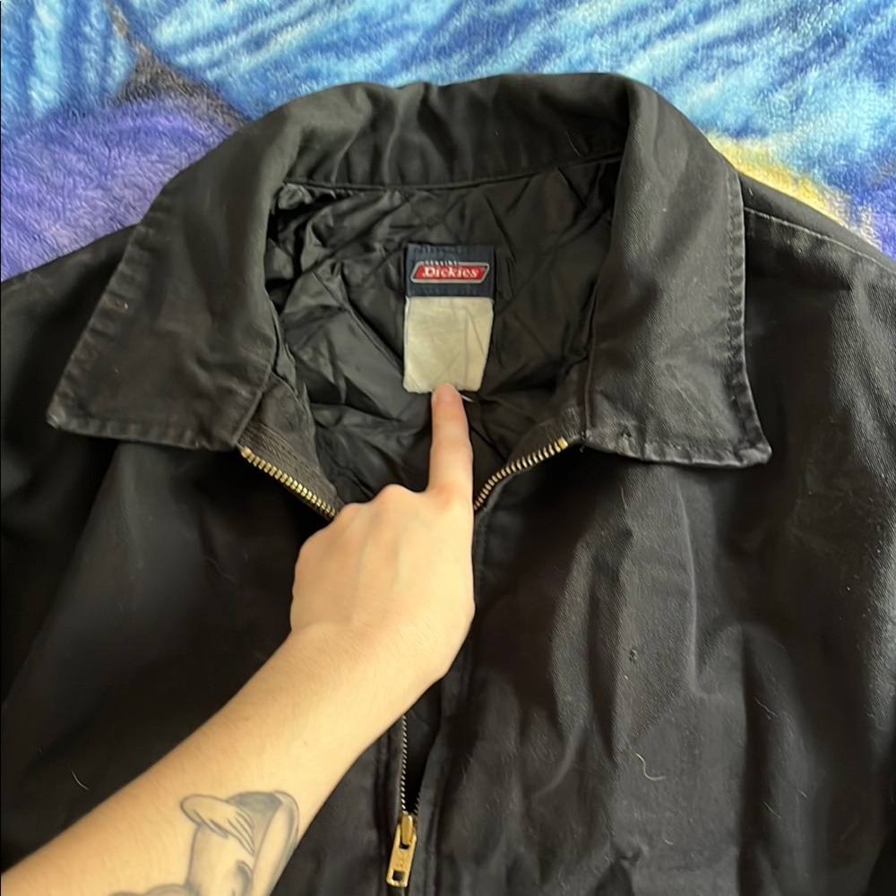 Dickies Black Lightweight Utility Jacket with Zipper Closure